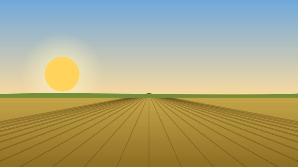 Ilustración de un campo sembrado