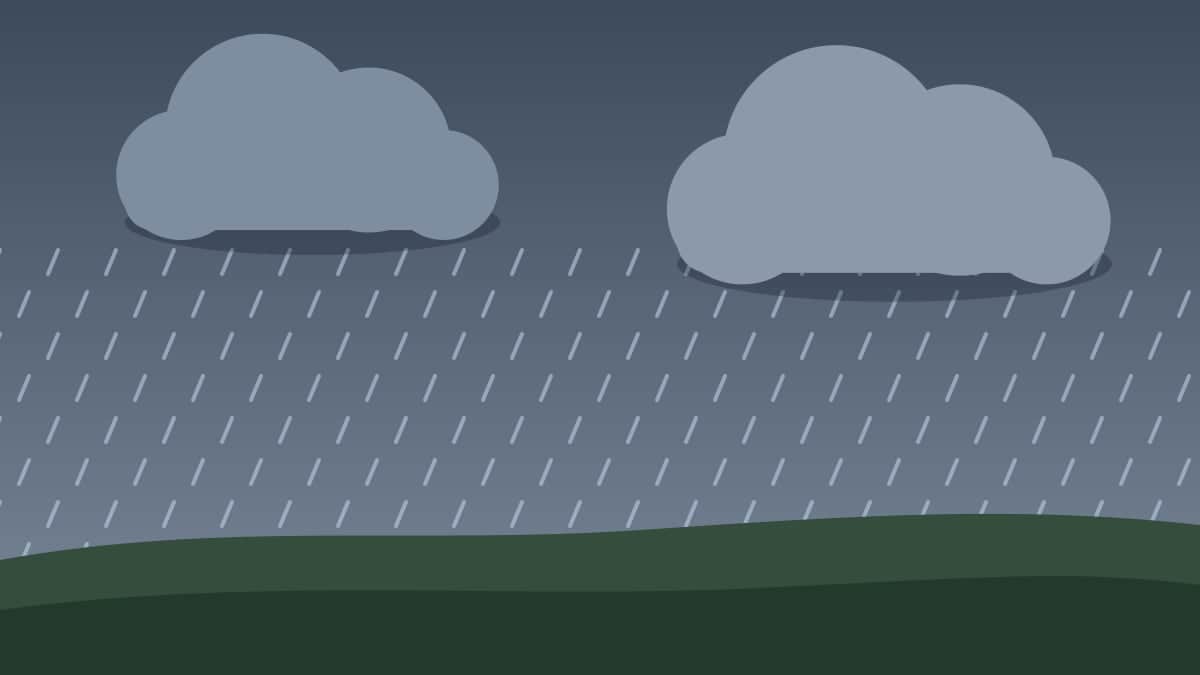 Ilustración del cielo: llovizna intensa