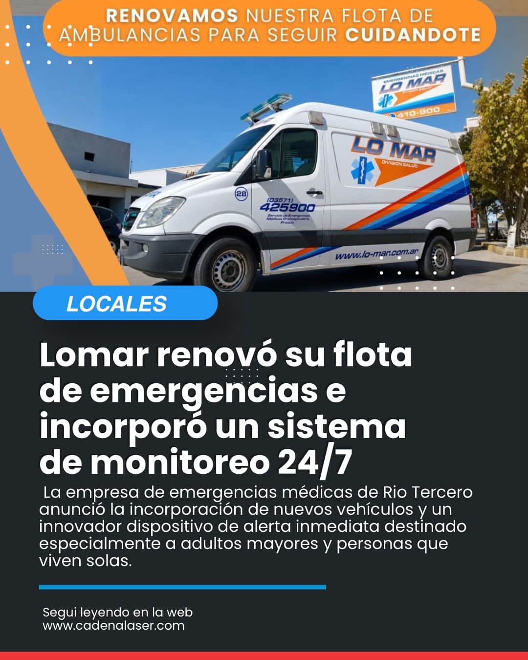 Innovación en asistencia: Lomar presentó un sistema de botón antipánico y amplió su flota médica