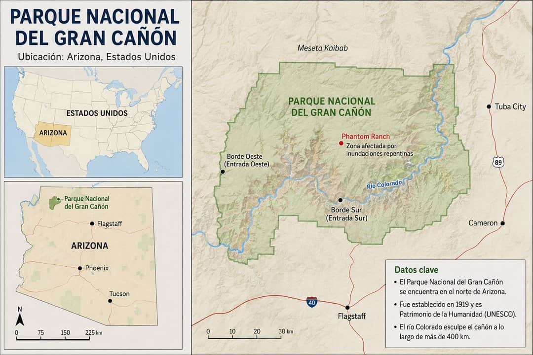 Inundación repentina en el Gran Cañón: 15 personas desaparecidas por inundaciones