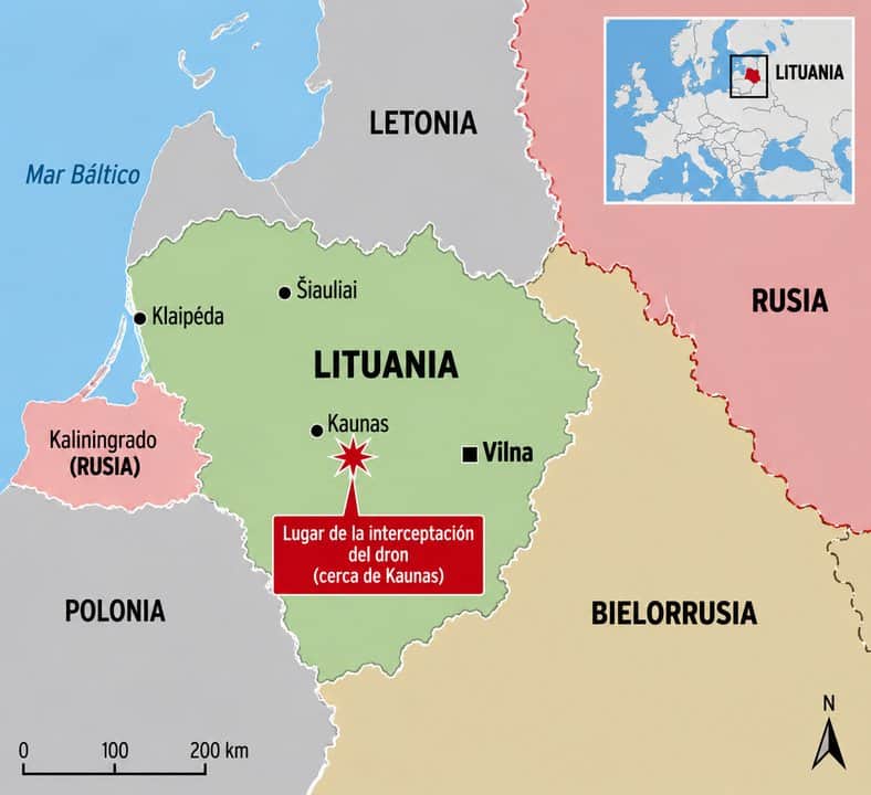 La OTAN derribó un dron sobre Lituania y crece la tensión en la zona cercana a Rusia