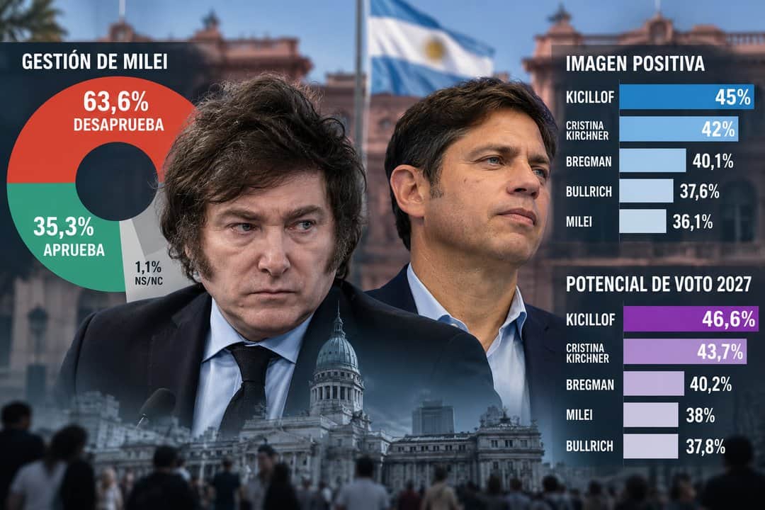 Una nueva encuesta midió el escenario para 2027 y dejó nuevos datos sobre Milei y Kicillof