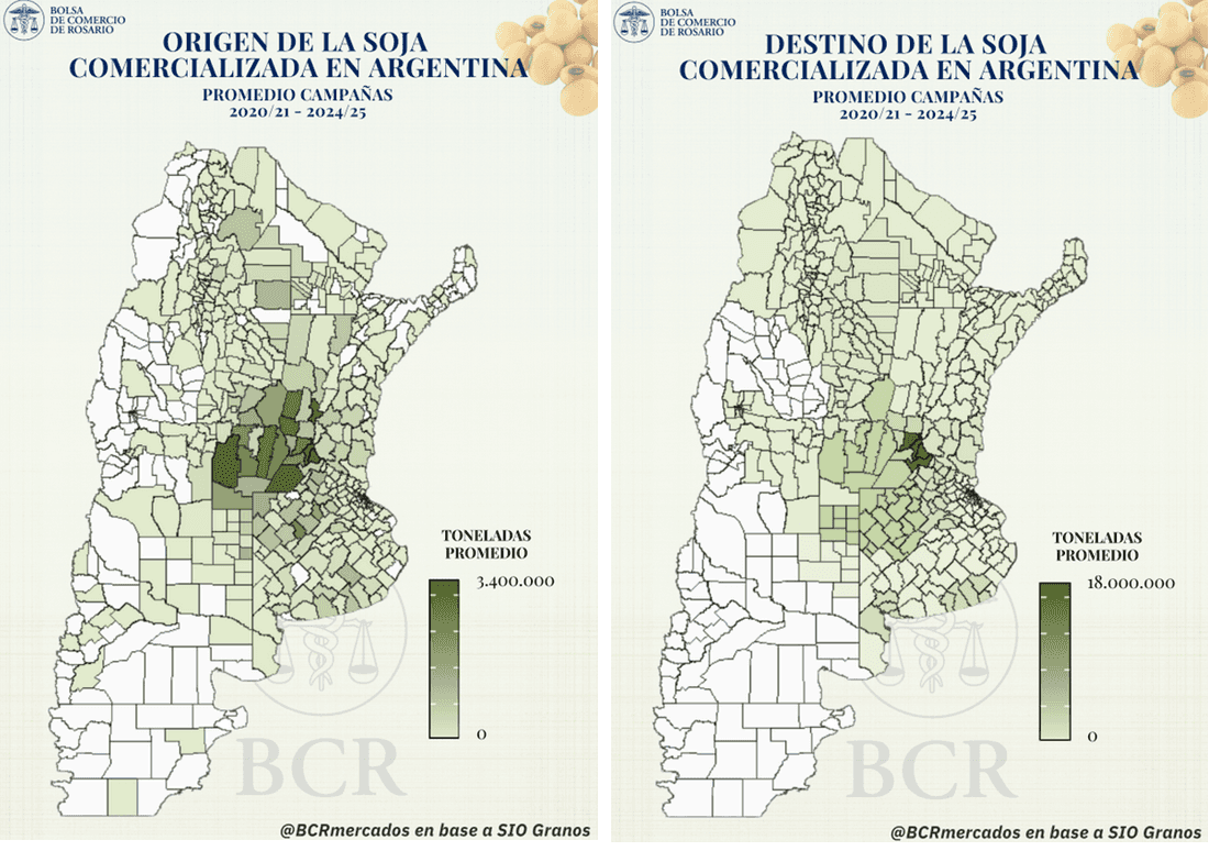 En el “mapa comercial” de la soja argentina se evidencia que la mayor parte de los productores realizan una gestión profesional