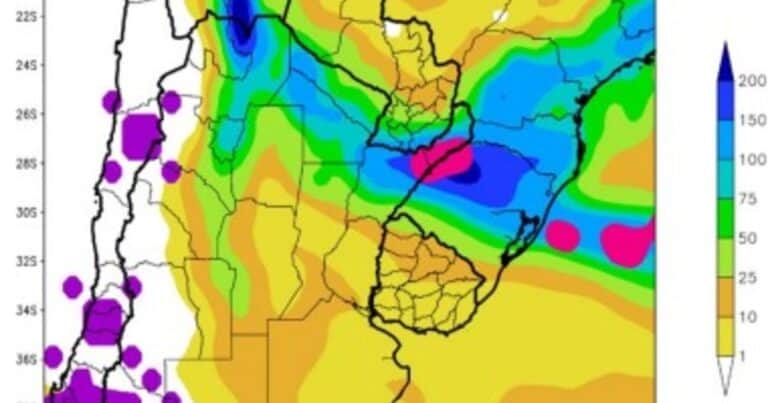 Se viene el calor acompañado por precipitaciones «moderadas a abundantes» sobre la norte del área agrícola