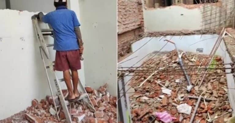 Se separó de su mujer y destruyó la casa que había realizado en lo de sus suegros