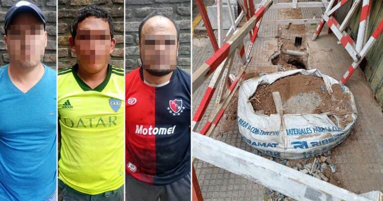 Se disfrazaron de operarios de Edesur, estuvieron un día entero rompiendo una vereda para robar cables y los descubrió una cuadrilla que pasaba por la zona