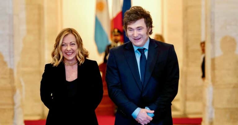 En Roma, Milei y Giorgia Meloni prometieron «estrecho contacto y coordinación» frente a la agenda internacional