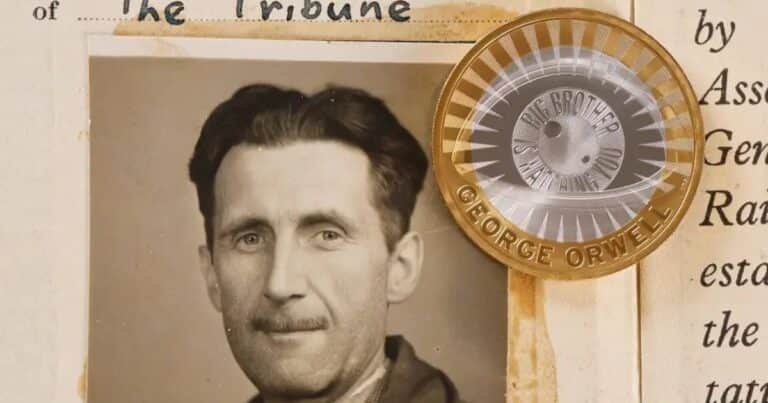 Reino Unido lanzó una moneda de George Orwell con la frase «El Gran Hermano te está vigilando»