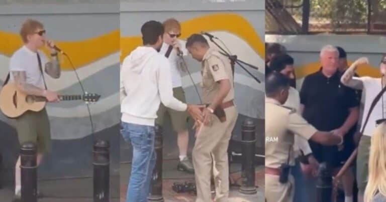 Ed Sheeran vivió un mal momento en un concierto callejero en la India: «¿Qué les pasa?»