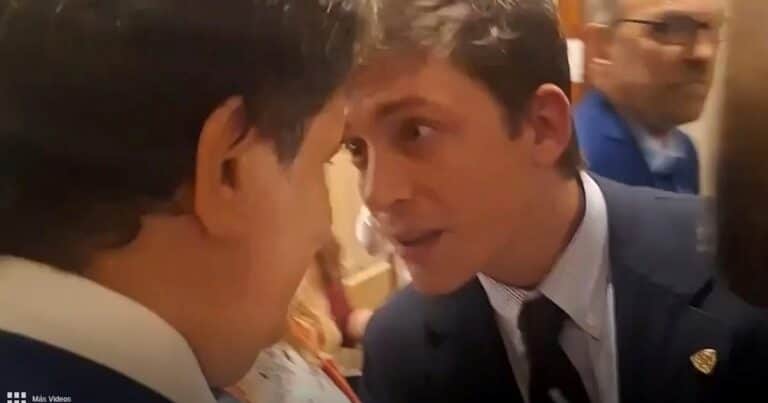 El video de seguridad del Congreso que muestra el cruce entre Facundo Manes y Santiago Caputo