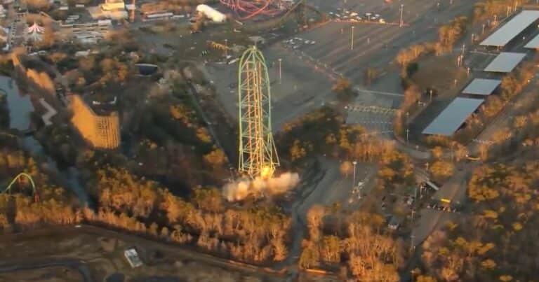 Adiós a Kingda Ka: el impactante video de la demolición de la montaña rusa más alta y veloz del mundo