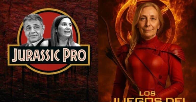 Con afiches de películas intervenidos, la candidata de la UCR lanzó críticas a Santoro y Jorge Macri
