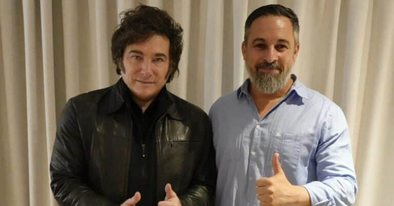 Apenas llegó a Madrid, Javier Milei recibió la visita del líder de Vox, Santiago Abascal