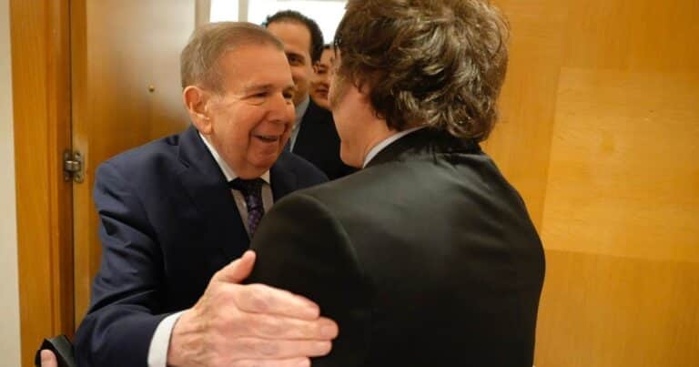 Javier Milei en Madrid: se reunió con el opositor venezolano González Urrutia y con uno de los cinco asilados en la embajada argentina en Caracas que fueron rescatados