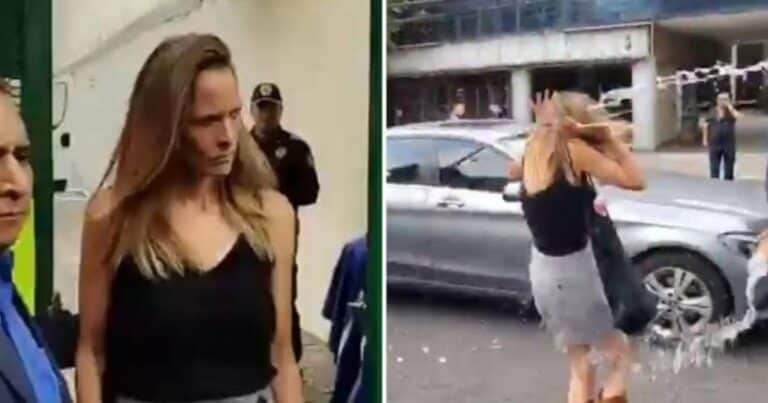 Agredieron a la argentina apodada «Lady Racista» al salir de una audiencia