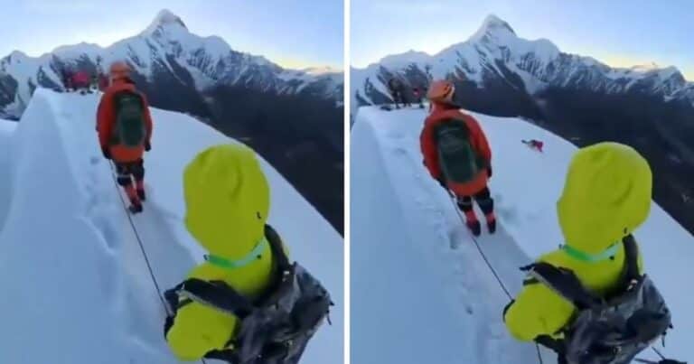 Muerte en la montaña: un alpinista chino se quitó el arnés para sacar una selfie, resbaló y cayó al vacío