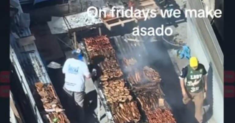 Parrilla XXL: el monumental asado en una obra en construcción que se volvió viral
