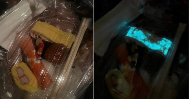Pidió comida china y le vendieron sushi fluorescente