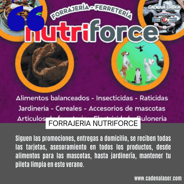 NOTA: Forrajeria Nutriforce