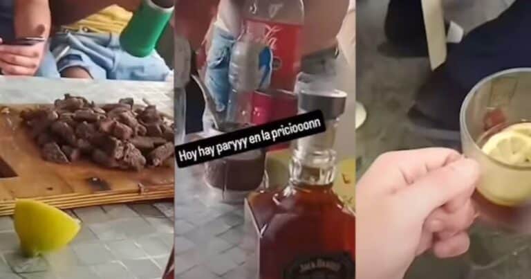 Hubo fiesta en el interior de una cárcel: whisky, asado y celulares