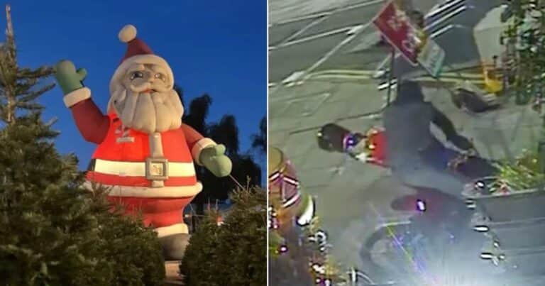«¡Devuelvan a Santa Claus!»: insólito robo de un Papá Noel de 12 metros de altura y dos cascanueces de 3 metros