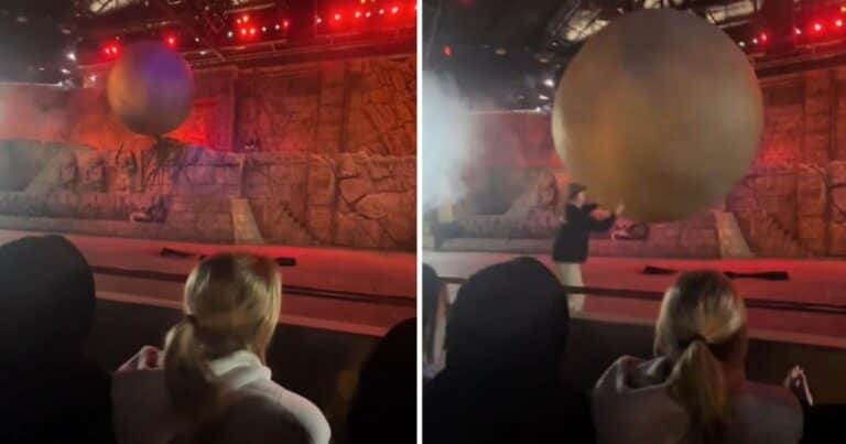 Tremendo accidente en Disney: una enorme «roca» de 180 kilos golpeó a un empleado en medio de un show