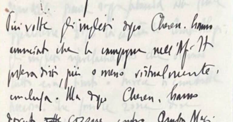 Encontraron cinco páginas de apuntes que escribió Mussolini para su reunión con Hitler