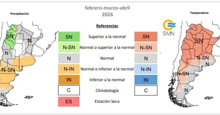 El clima no pinta bien: se esperan lluvias por debajo de lo normal en gran parte de la Región Pampeana y mucho calor para los próximos tres meses