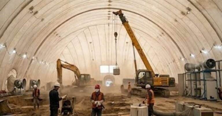 Así son las burbujas inflables que China utiliza para reducir un 90% la contaminación de las obras