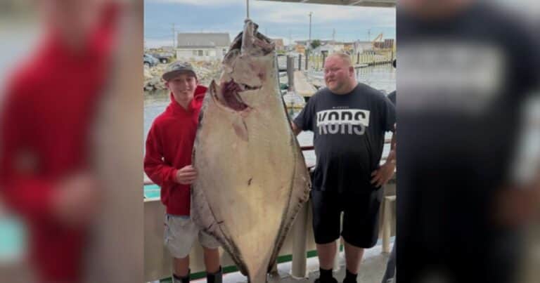 Tiene 13 años y, tras media hora de lucha, pescó un fletán de 80 kilos: la hazaña de un niño que podría ser récord mundial