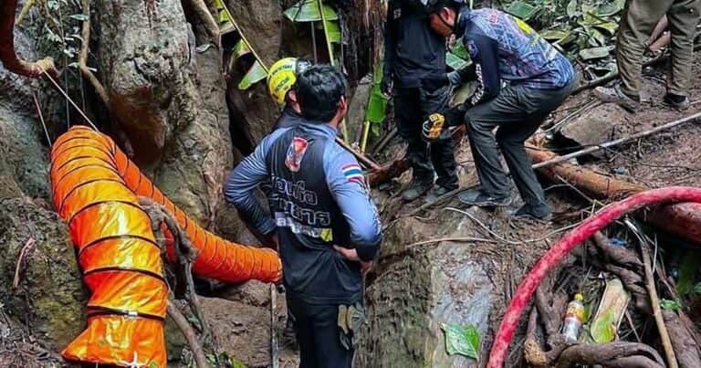 Intensifican las tareas de rescate en la cueva inundada en Laos: hay siete personas atrapadas y los espeleobuceadores tratan de llegar hasta ellos