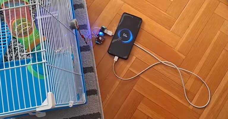 Un niño creó un cargador de celular con la rueda de su hámster: «Pensé que sería genial darle un propósito a la energía»