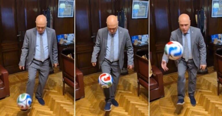Jueguitos en el despacho: así anunció un senador de LLA el sorteo de una pelota del Mundial 2026