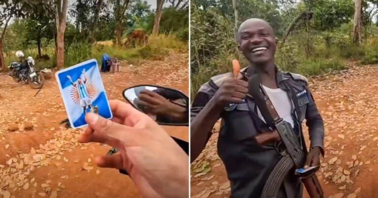 Un argentino logró atravesar una zona de guerra en África gracias a una estampita de Messi