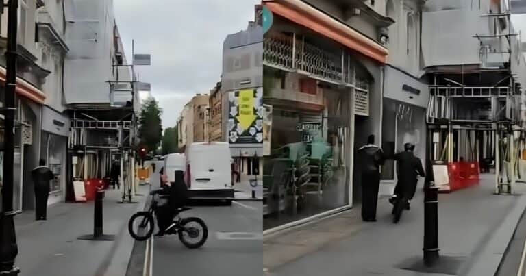 Impactante robo en Londres: un delincuente en moto arrebató un celular y quedó grabado