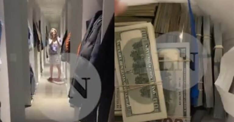 El vestidor con miles de dólares filmado por Jesica Cirio sería el de su departamento en Las Cañitas