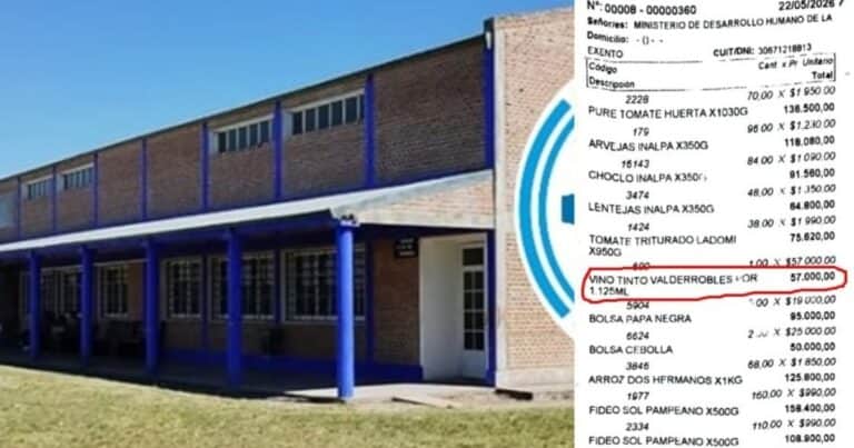 Polémica en Entre Ríos: detectaron una botella de vino de 57 mil pesos en la rendición de compras de un comedor escolar