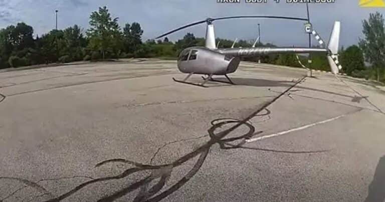 Un jubilado fue a hacer las compras en helicóptero para evitar el tráfico