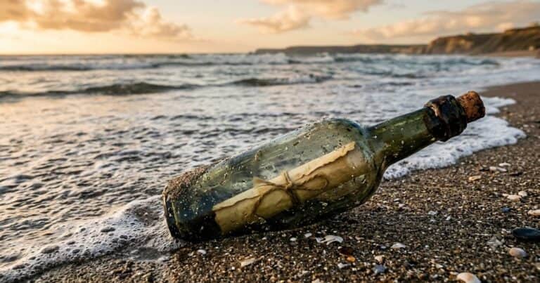 Encontró una botella en la playa con un mensaje del año 1886: «Era una preciosa botella antigua. La tomé pensando que sería un bonito adorno para mi biblioteca»