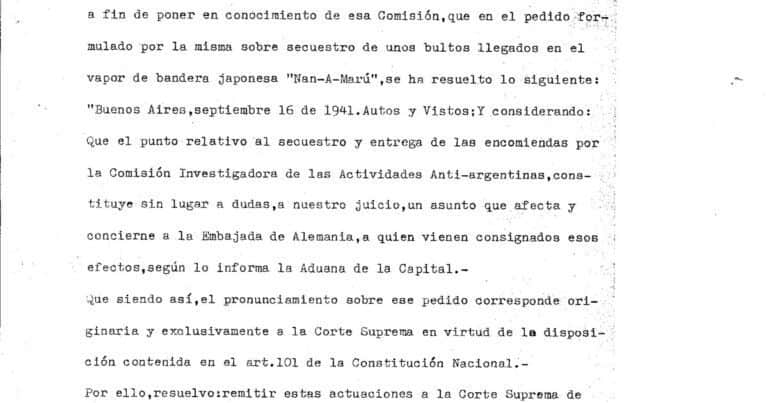 Un histórico fallo confirma que los documentos nazis descubiertos en la Corte estaban en un barco japonés