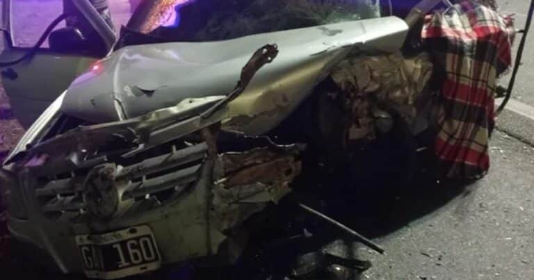 A contramano por la ruta 2: chocó de frente a otro auto, mató al conductor en el acto, y quedó detenido
