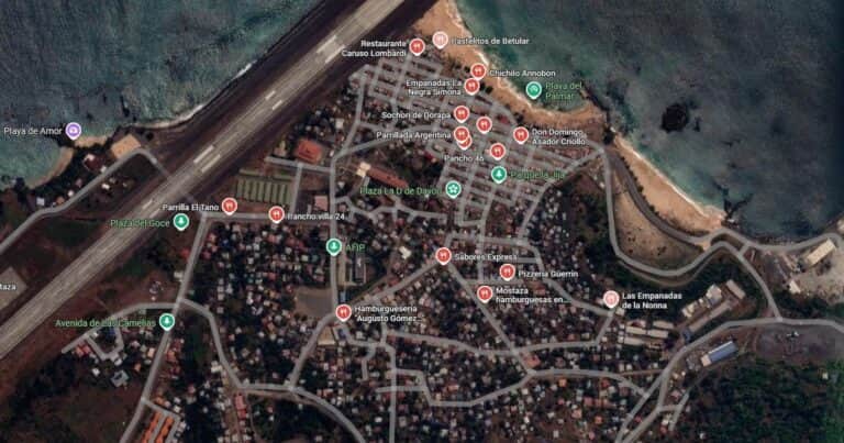 Los argentinos invadieron el mapa de Annobón: Ribera de Quilmes, Pastelitos de Betular, «Sochori de Dorapa», «Mirador Lemoine» y hasta un Messi en «Playa del amor»