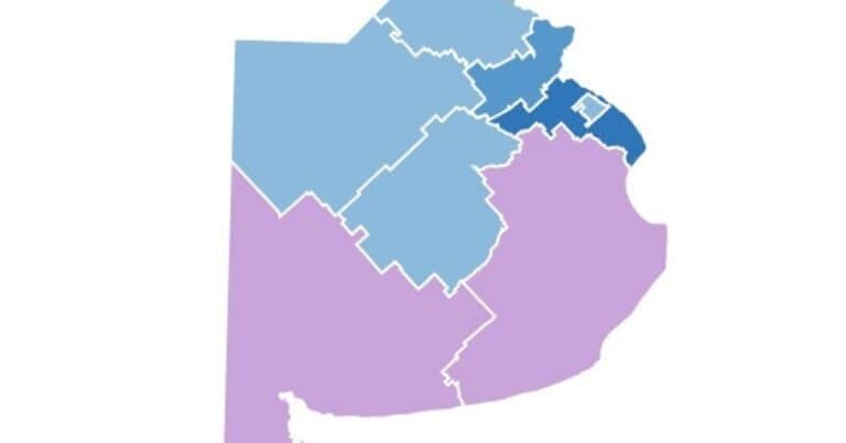 Mapa de resultados de las elecciones legislativas bonaerenses 2025, por sección y municipio
