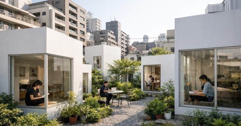 En solo 290 m² y sin muros altos: el proyecto en Tokio que convirtió un lote mínimo en 10 casas y desafía la vivienda urbana