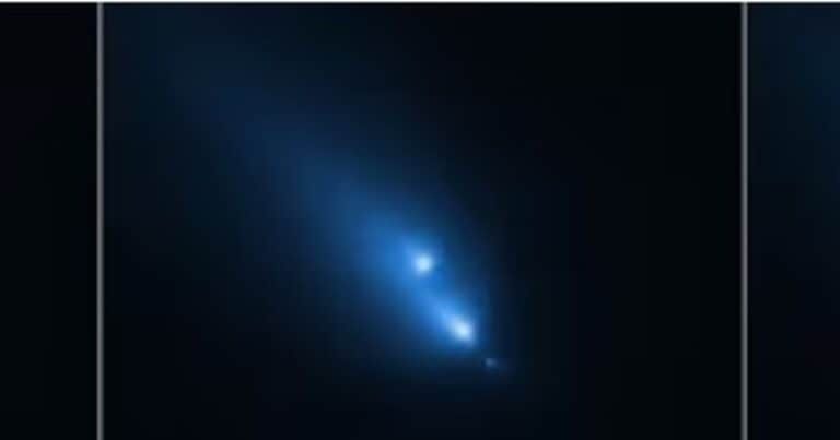 Filmaron a un cometa fragmentándose en cuatro partes
