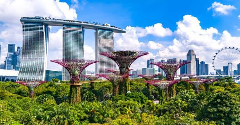 18 super árboles de metal, la bahía de Singapur y su arquitectura al estilo «Avatar»