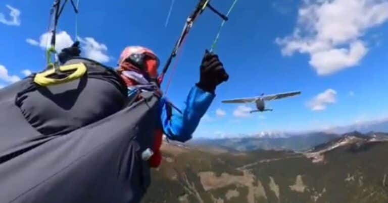 El impactante momento en que una avioneta arrolla a una paracaidista en pleno vuelo
