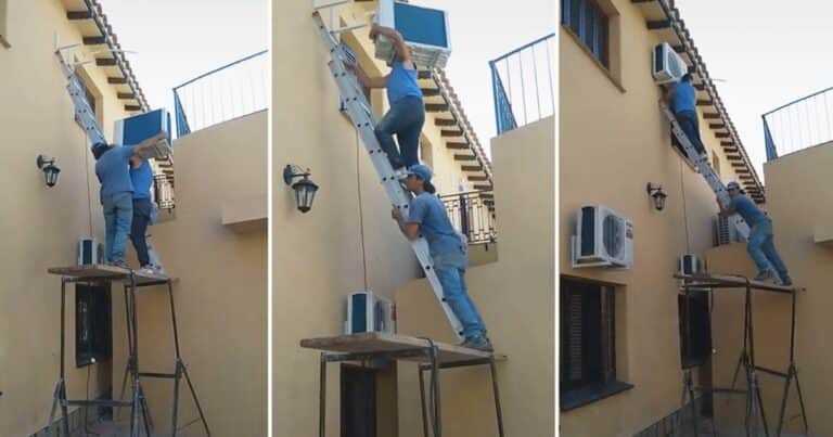 Digno de Los 3 Chiflados: quieren instalar un aire acondicionado pero el final es inesperado