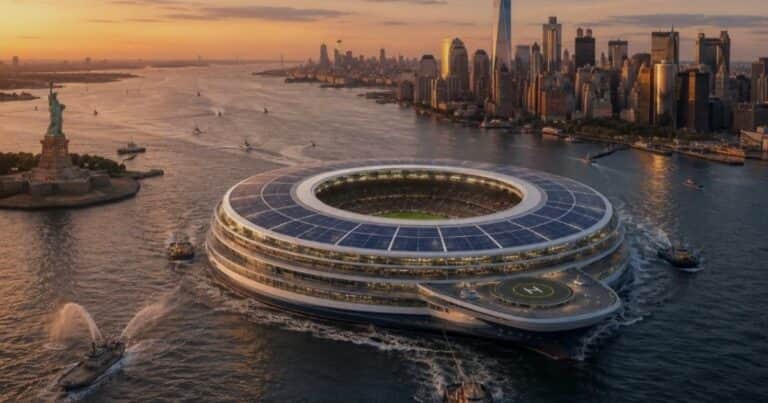 El revolucionario proyecto para los próximos Mundiales de fútbol: un estadio que navega por los océanos