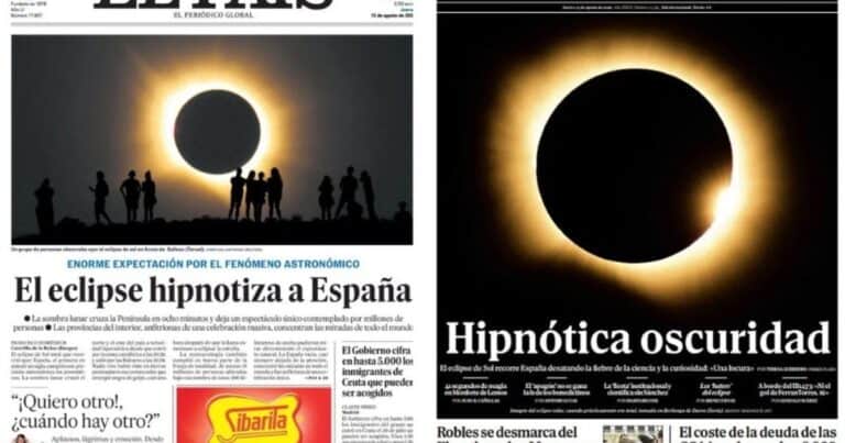 «Hipnótica oscuridad» y «España ganó otro Mundial»: la reacción de los diarios españoles al eclipse solar total
